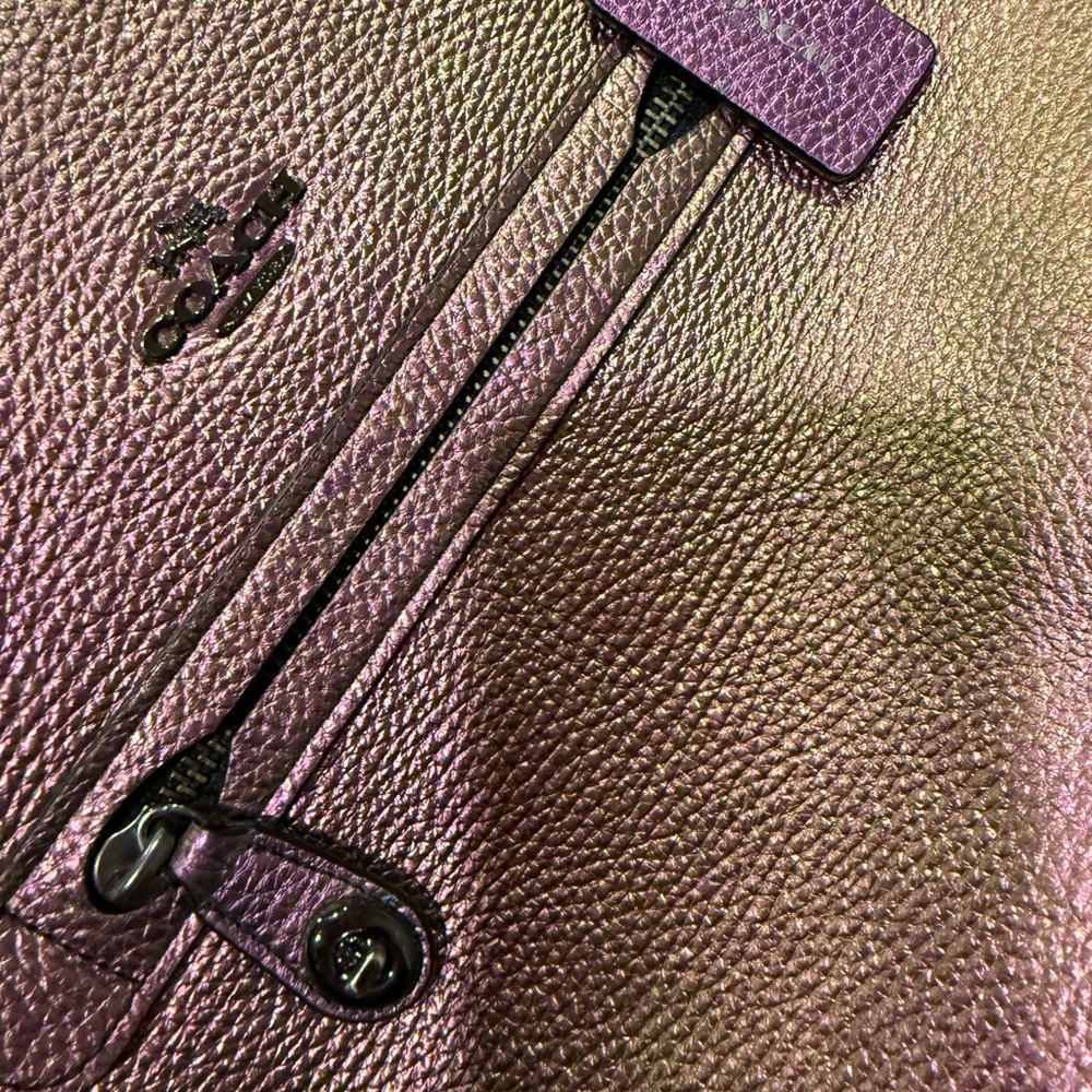 Coach Iridescent Tote Bag - Purple and Olive - Picture 2 of 5